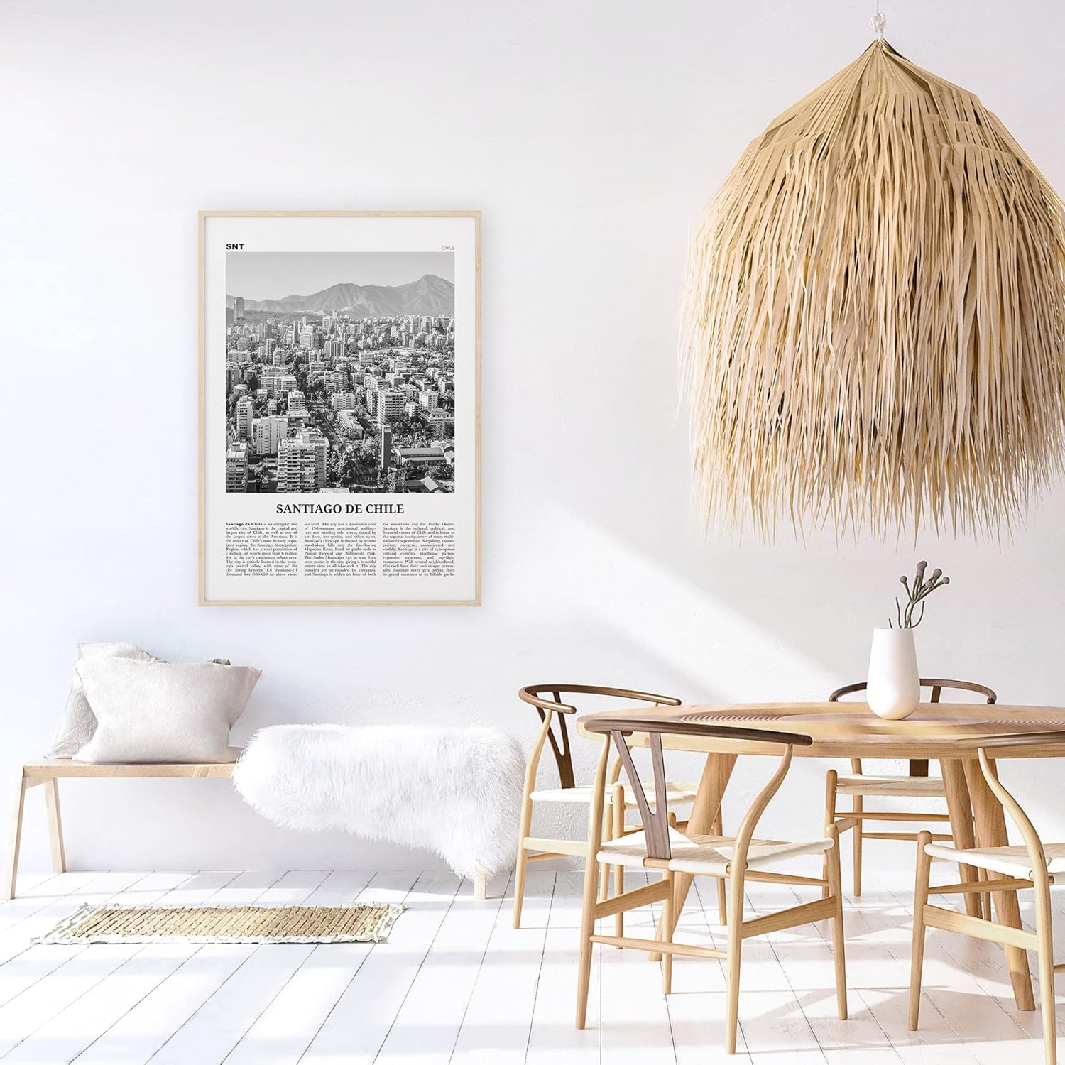 Santiago De Chile Print Black And White, Santiago Wall Art, Santiago Poster, Santiago Photo, Chile, Santiago De Chile, South America