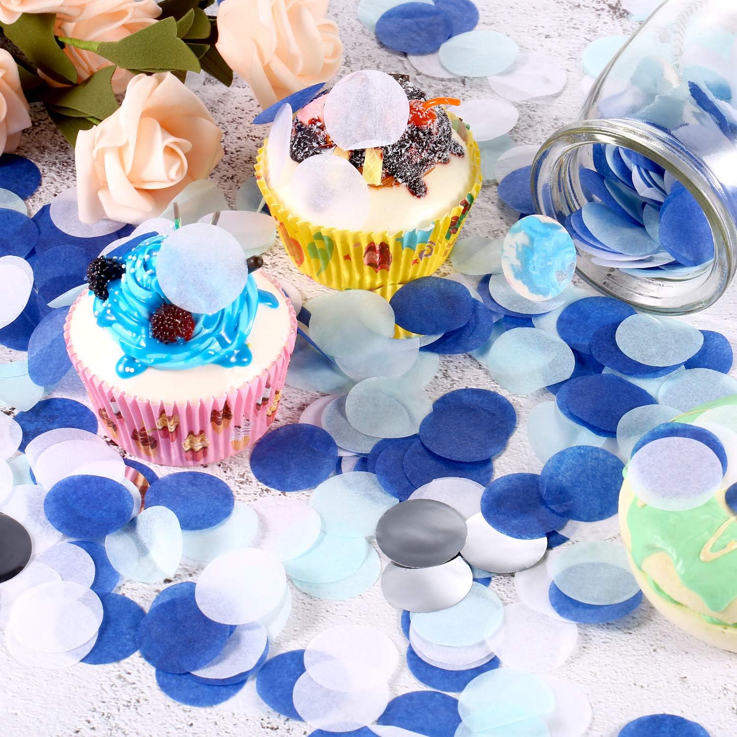 TecUnite – Confeti redondo para decoración de bodas y fiestas de cumpleaños, 1.76 onzas