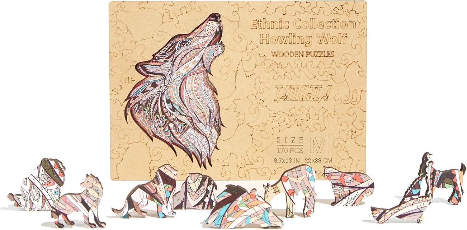 Rompecabezas de madera, hermosos rompecabezas únicos con forma de animal familiar, 170 piezas, el mejor regalo para adultos y niños, colección