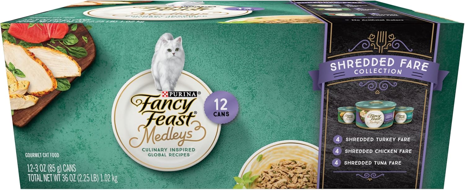 Purina Fancy Feast Medleys – Paquete de alimentos húmedos para gatos, paquete de variedad