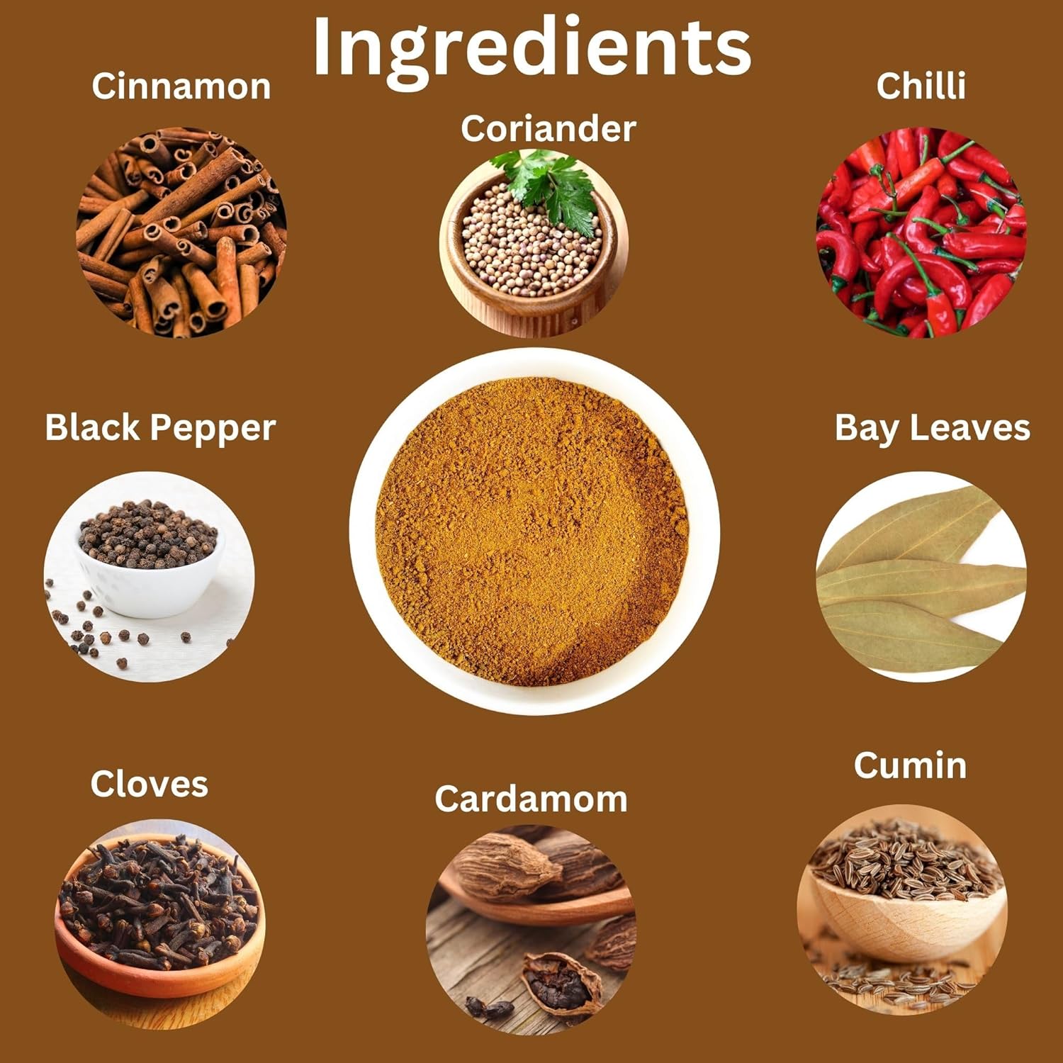 SPICY ORGANIC Garam Masala – Mezcla tradicional de especias indias para curry, condimento de pollo, adobos, arroz, sopas, guisos, tofu y paneer,