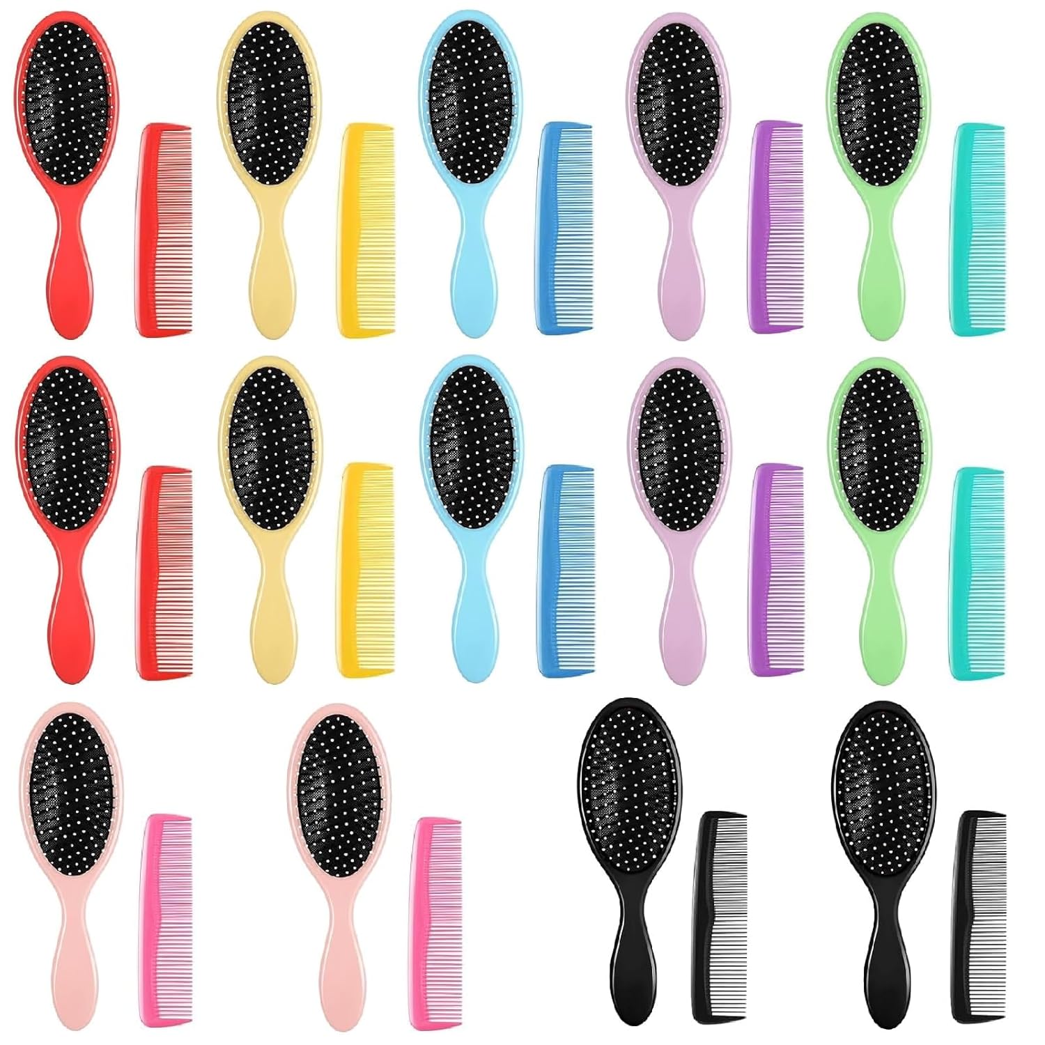Ziliny Juego de 28 mini peines para cabello mojado, incluye 14 cepillos desenredantes de viaje, 14 peines para desenredar, cerdas suaves para