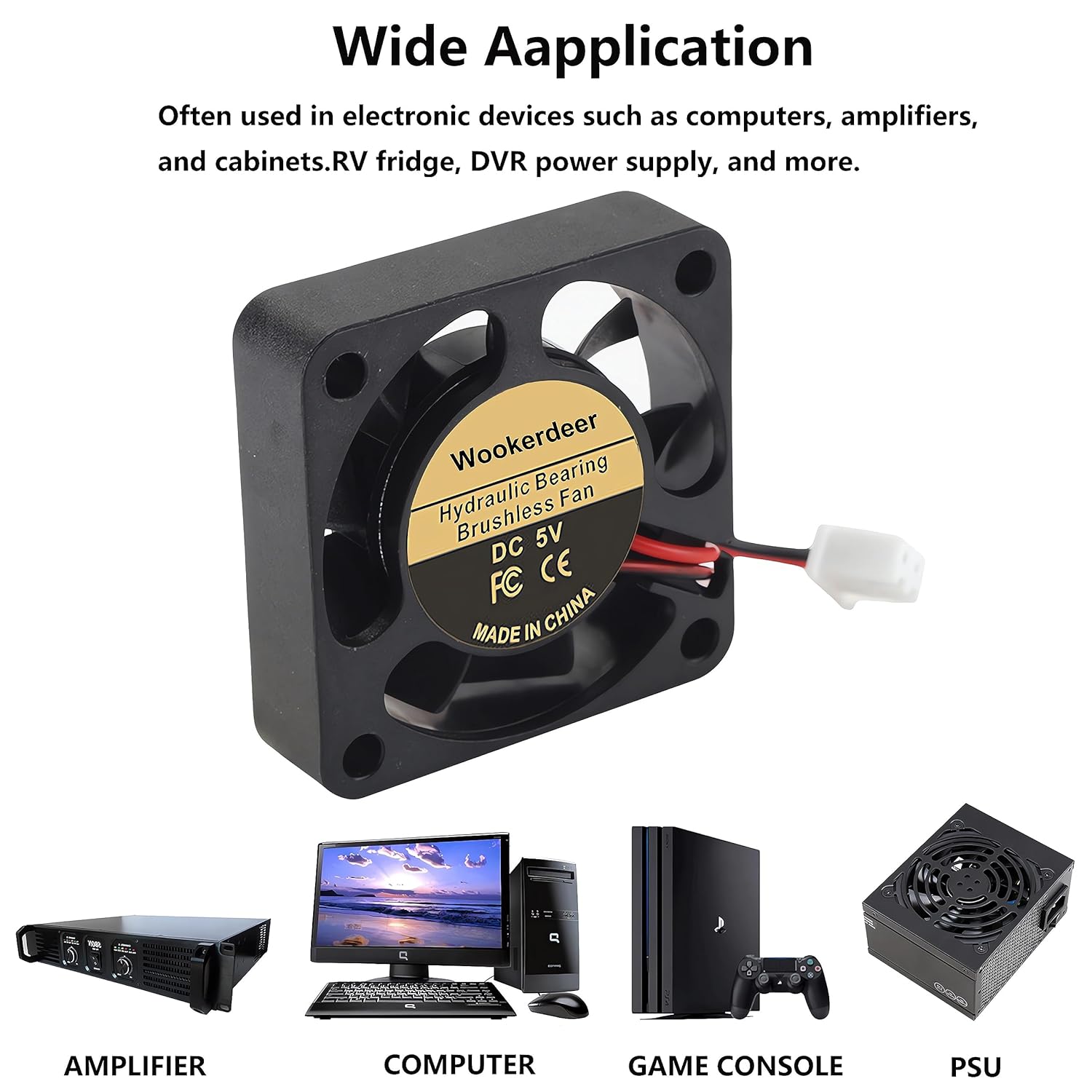 Paquete de 8 ventiladores de enfriamiento 4010 DC 5V adecuados para rodamientos hidráulicos enfriador sin escobillas 2PIN 1.575 in ventilador de