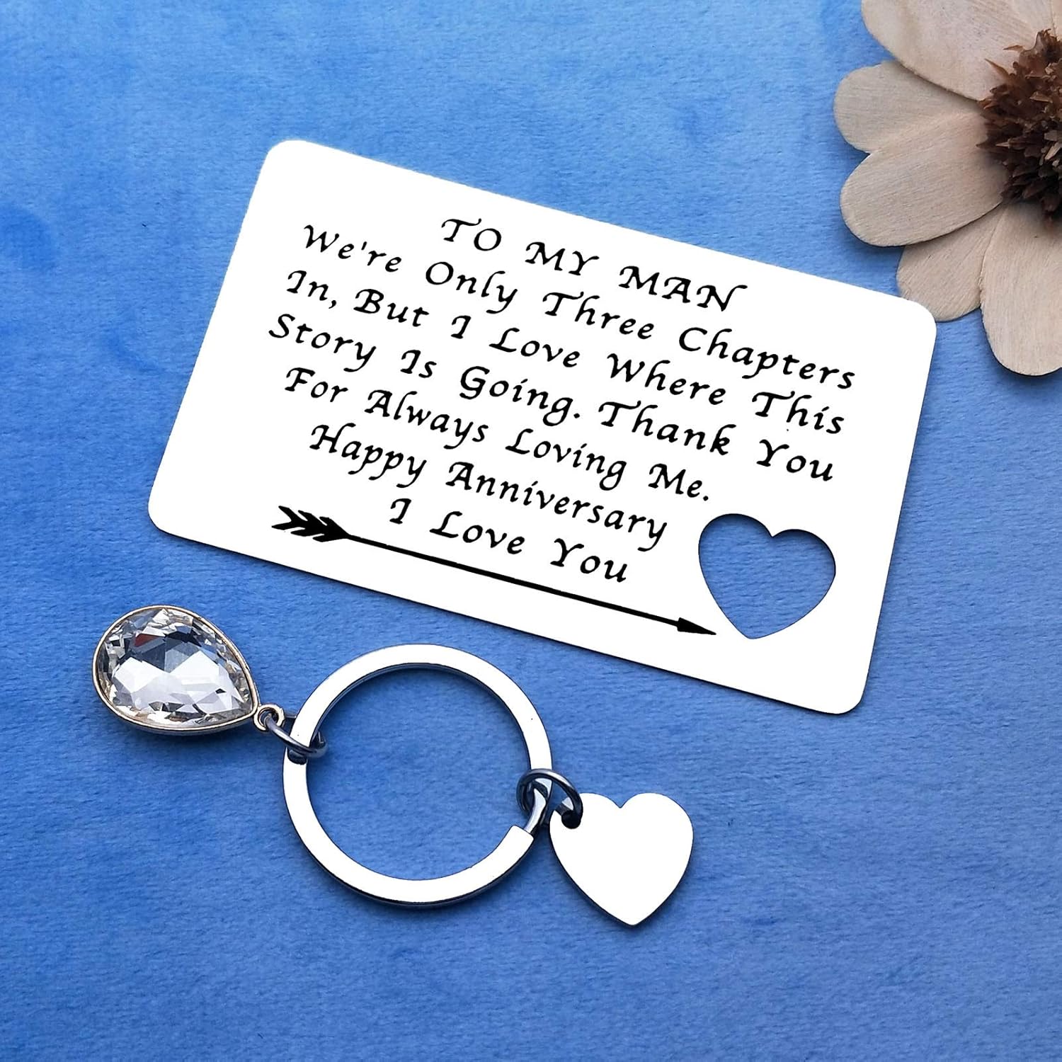 Tarjeta de inserción de cartera, regalo de aniversario para marido, novio, tarjeta de aniversario de 3 años, para mi hombre, regalo de compromiso de