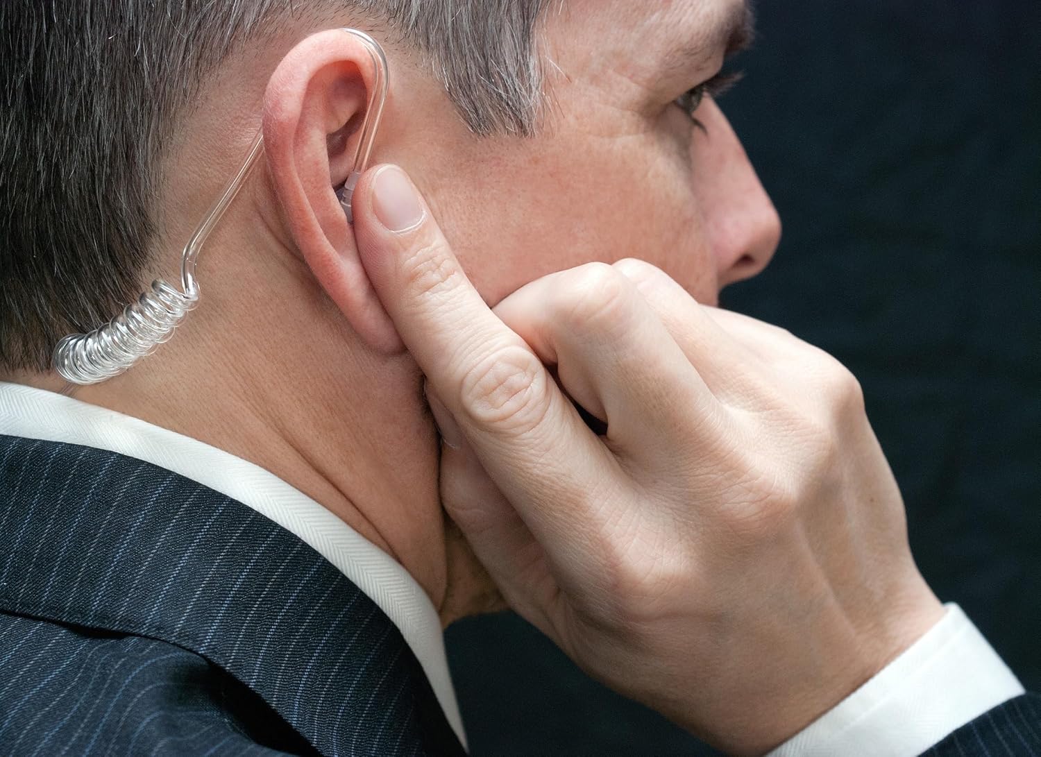 Btanadi Auricular espía para disfraz de servicio secreto, auricular falso para hombres, negro, FBI, agente secreto, MIB, servicio secreto, guardia