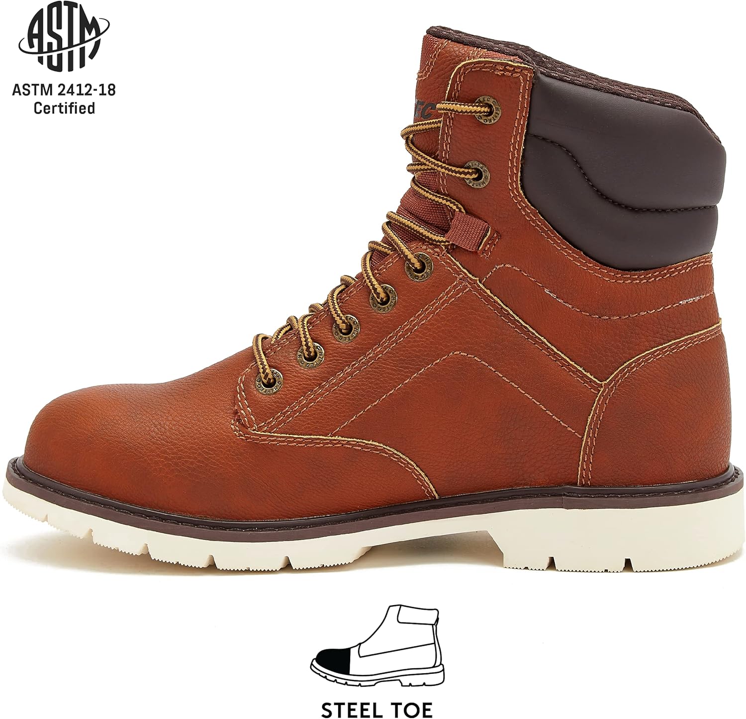 HI-TEC Axel – Botas de trabajo impermeables con punta de acero para hombres, botas industriales y de construcción antideslizantes con puntera de