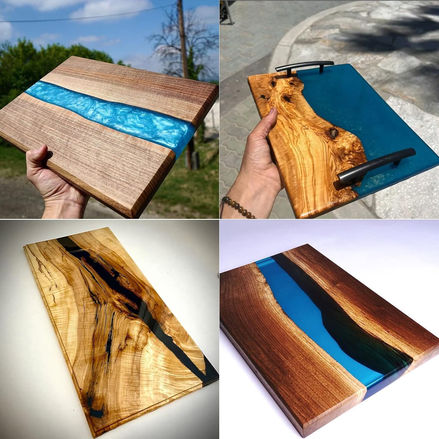 Kalinta Molde epoxi reutilizable sin sellado, 23.5 x 23.5 x 3 pulgadas, molde de resina grande para mesa de río, tabla de cortar, mesa de café de