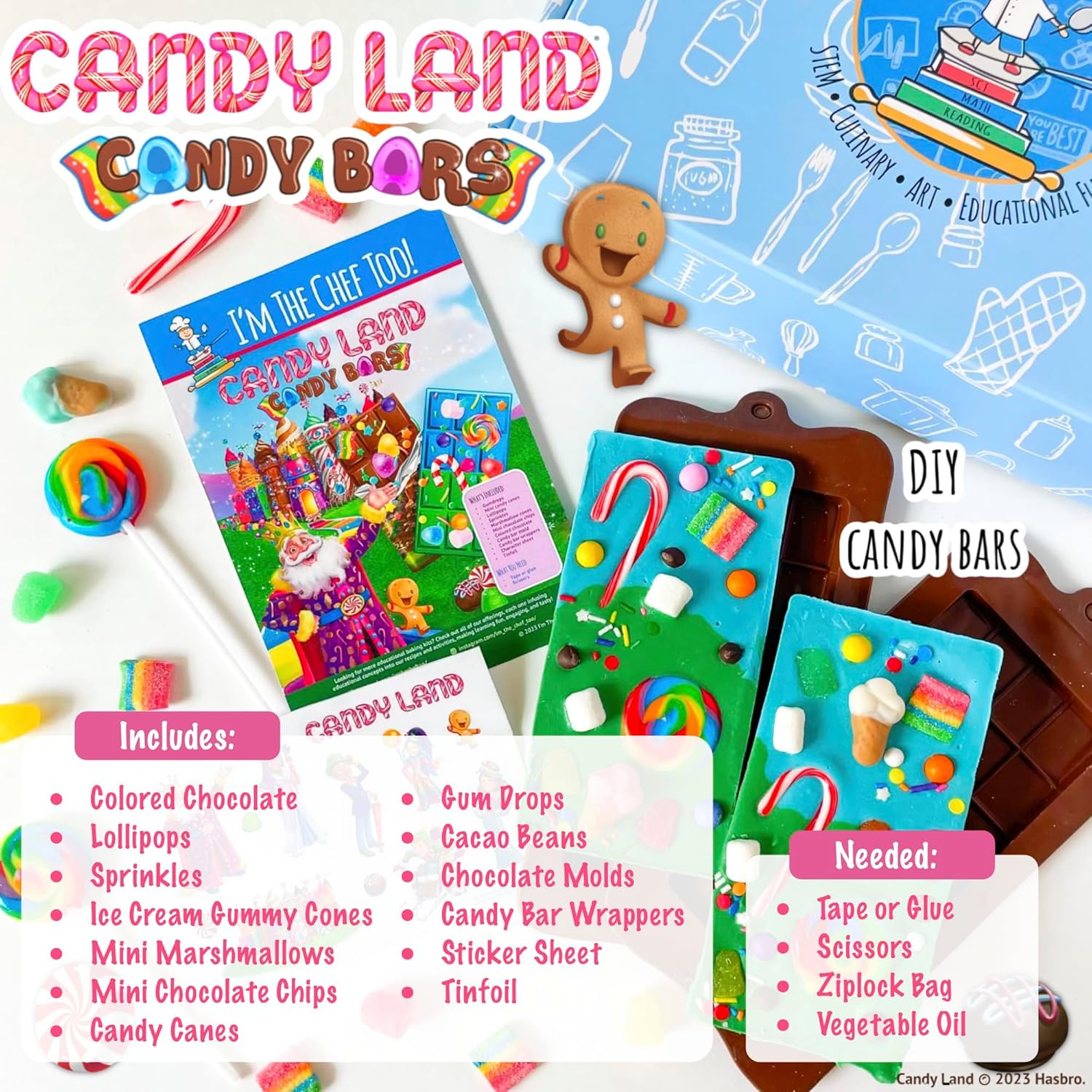 I’m The Chef Too! Candyland – Kit de barras de caramelo, kit de hornear para niños, divertido STEM educativo, sirve 2
