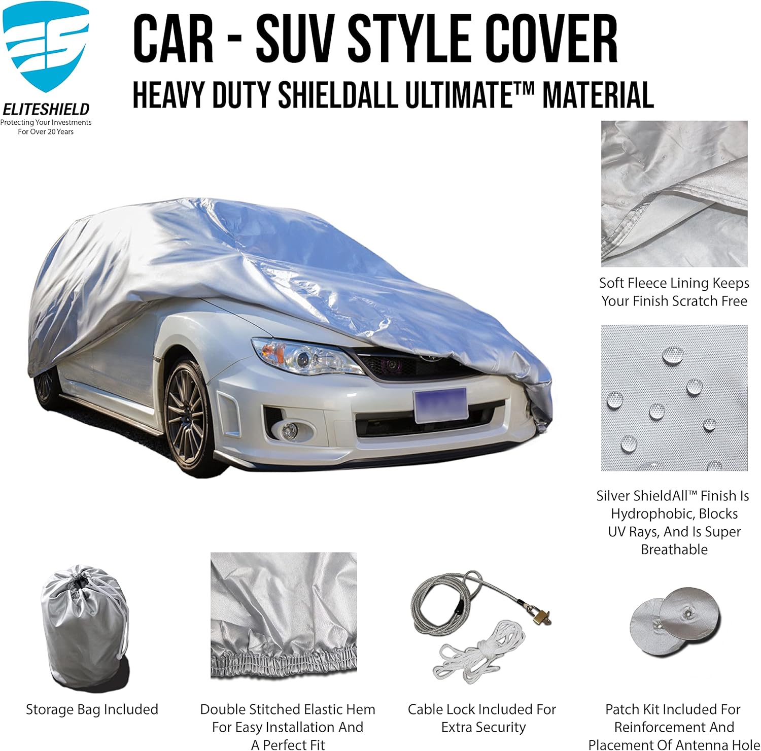 ShieldAll – Funda para SUV, anti-rayos UV, resistente a la intemperie, funda suprema para SUV que se adapta hasta 16.5 pies de largo