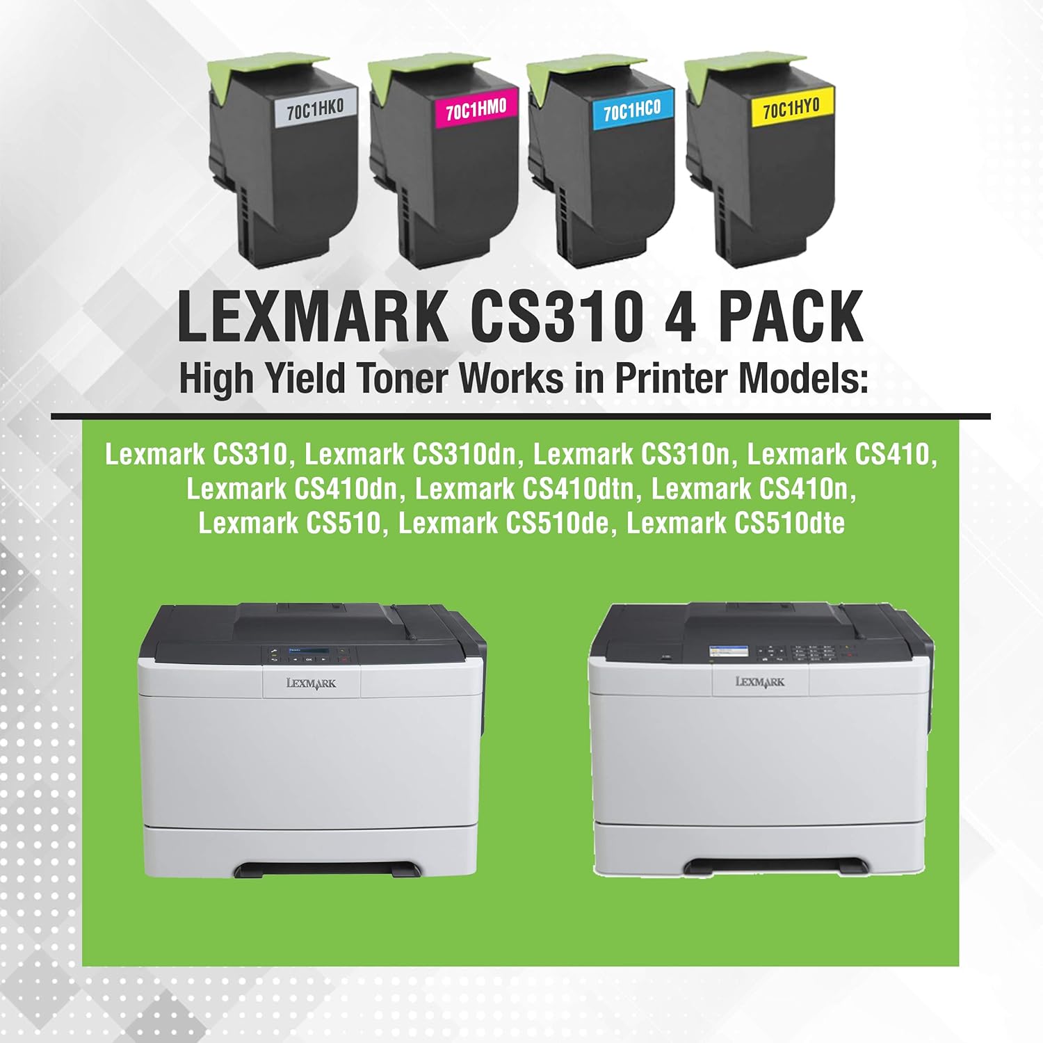 Be Green Ink Cartucho de tóner de repuesto compatible para Lexmark CS310dn CS410dn CS310n CS310 CS510de CS410n CS410 CS510-701HK 70C1HK0 701HC