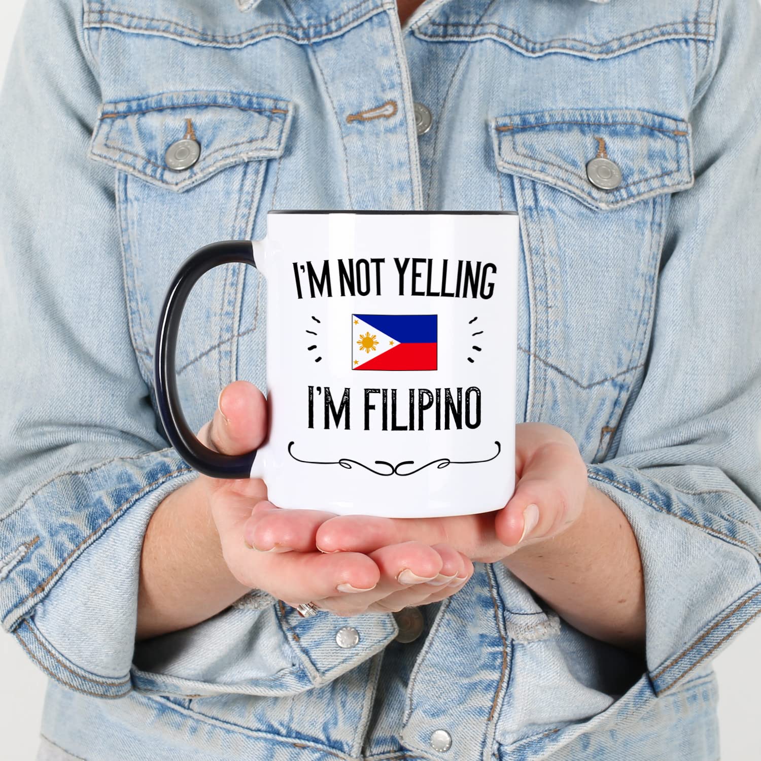 Philippines Pride Souvenir and Gifts. I’m Not Yelling I’m Filipino 11 Ounce Coffee Mug. Gift Idea for Proud Wife, Husband, Friend or Coworker