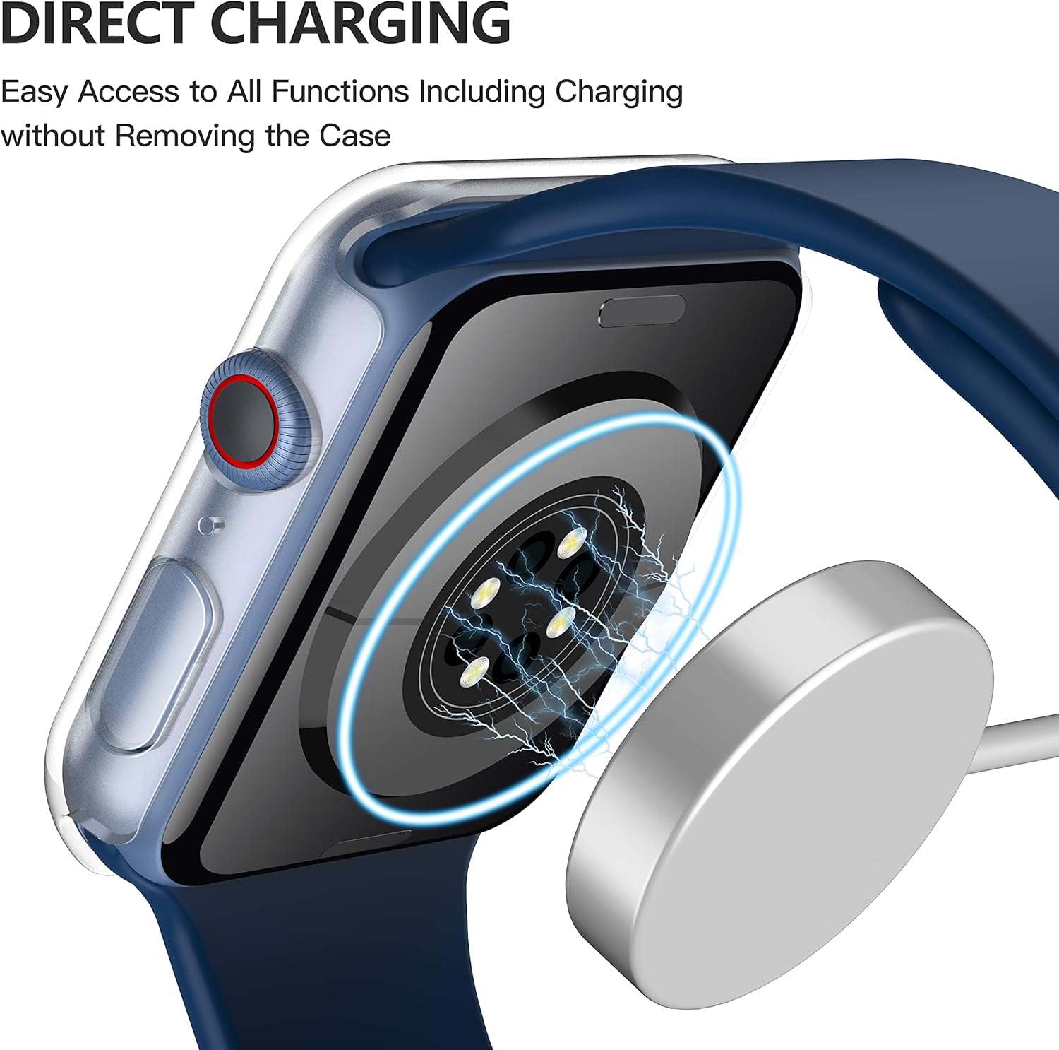 Misxi Paquete de 2 – Funda impermeable con botón diseñada para Apple Watch Series 9 (2023), Series 8, Series 7 de 41 mm, funda rígida de