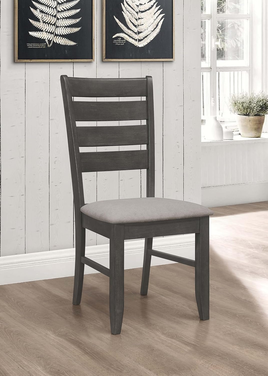 Coaster Home Furnishings Dalila – Silla auxiliar (2 unidades), color gris y gris oscuro