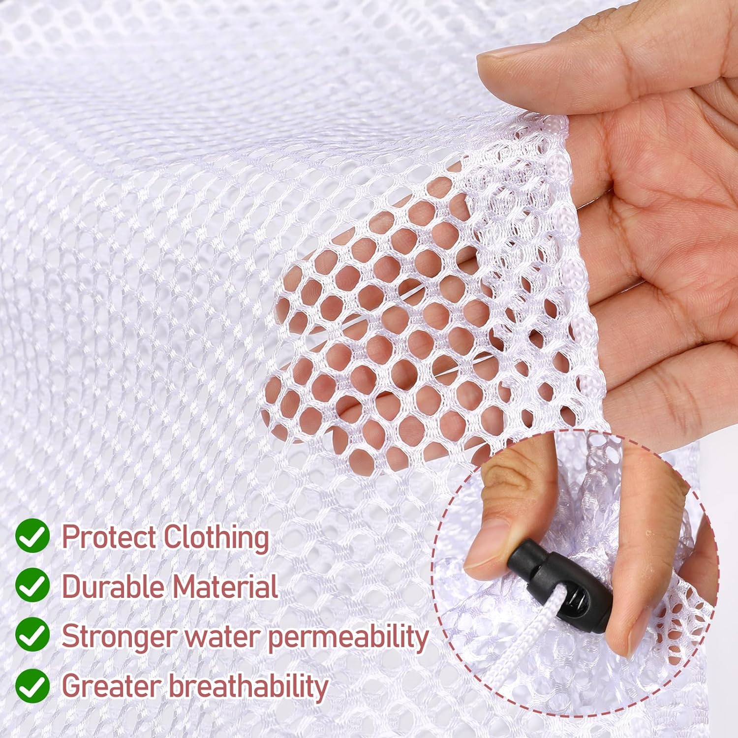 2 bolsas de malla para ropa sucia para calcetines, lavables a máquina, con diseño de cordón, bolsas de malla para lavado de ropa sucia con cordón