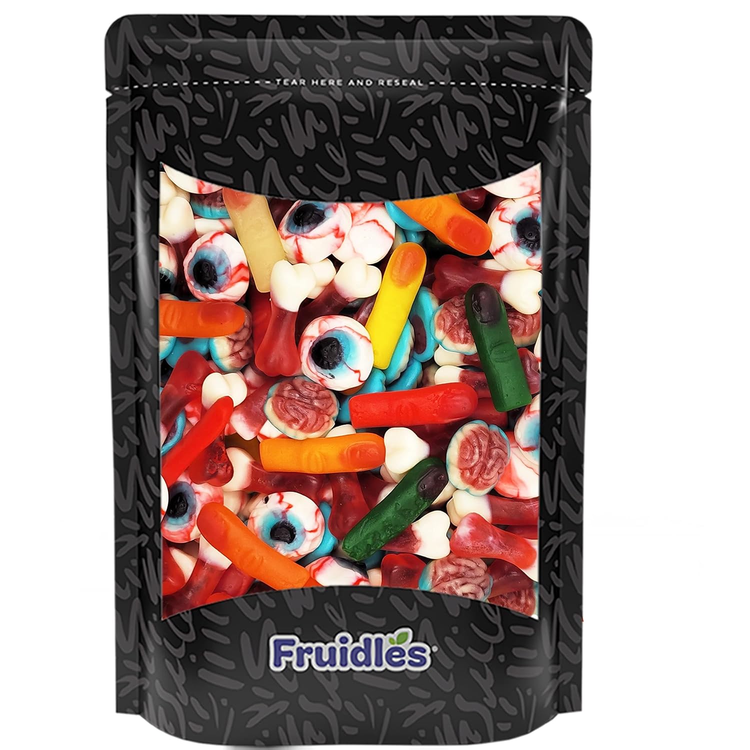 Fruidles Gomitas de Halloween que faltan partes del cuerpo, aperitivos divertidos y festivos (bolsa de 1 libra)