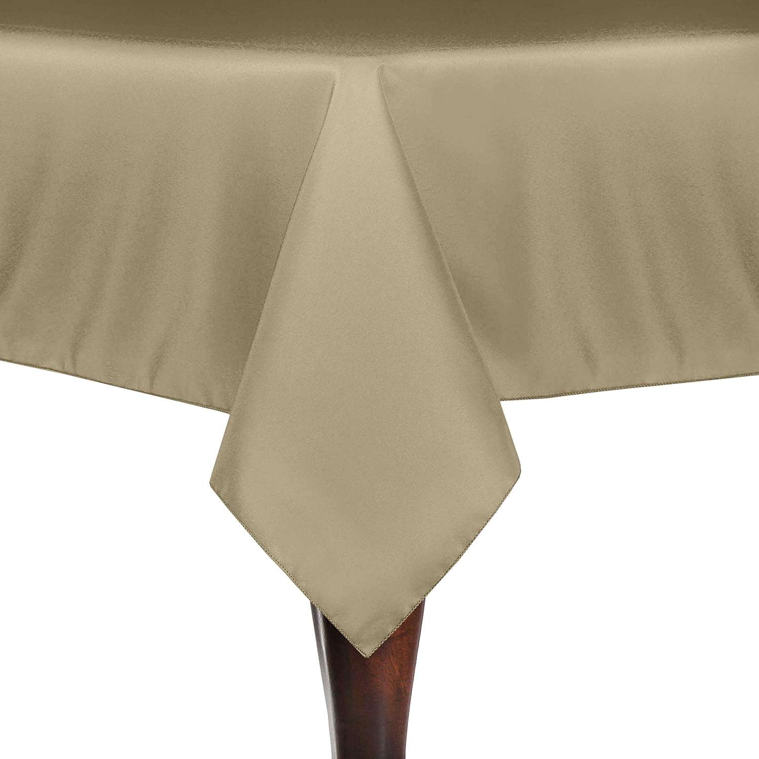 ULTIMATE TEXTILE Mantel rectangular de lino de poliéster de 72 x 108 pulgadas, color marrón claro