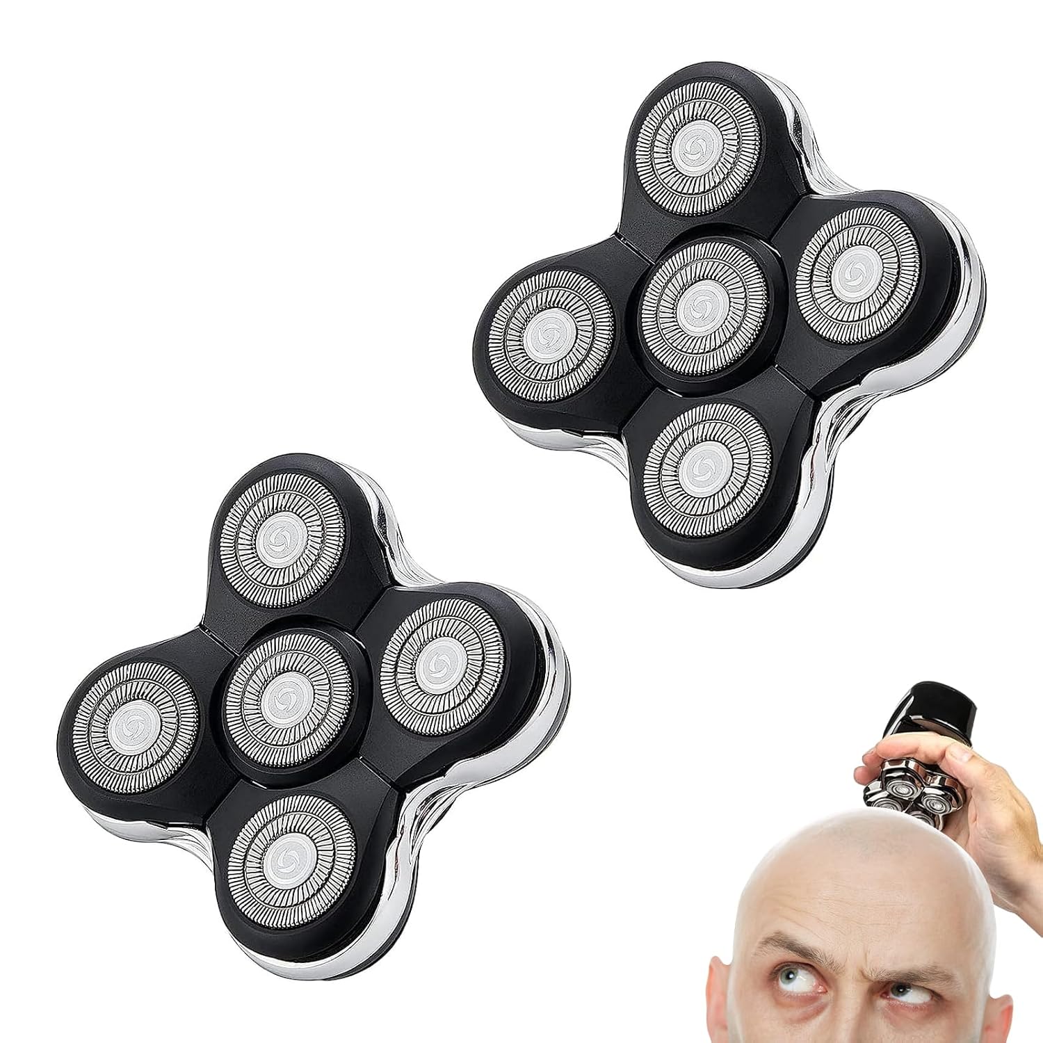 Cabezal de repuesto para afeitadora de 5 cuchillas compatible con Skull Shaver para cabezas de afeitadora Pitbull Gold PROPitbull Platinum Pro