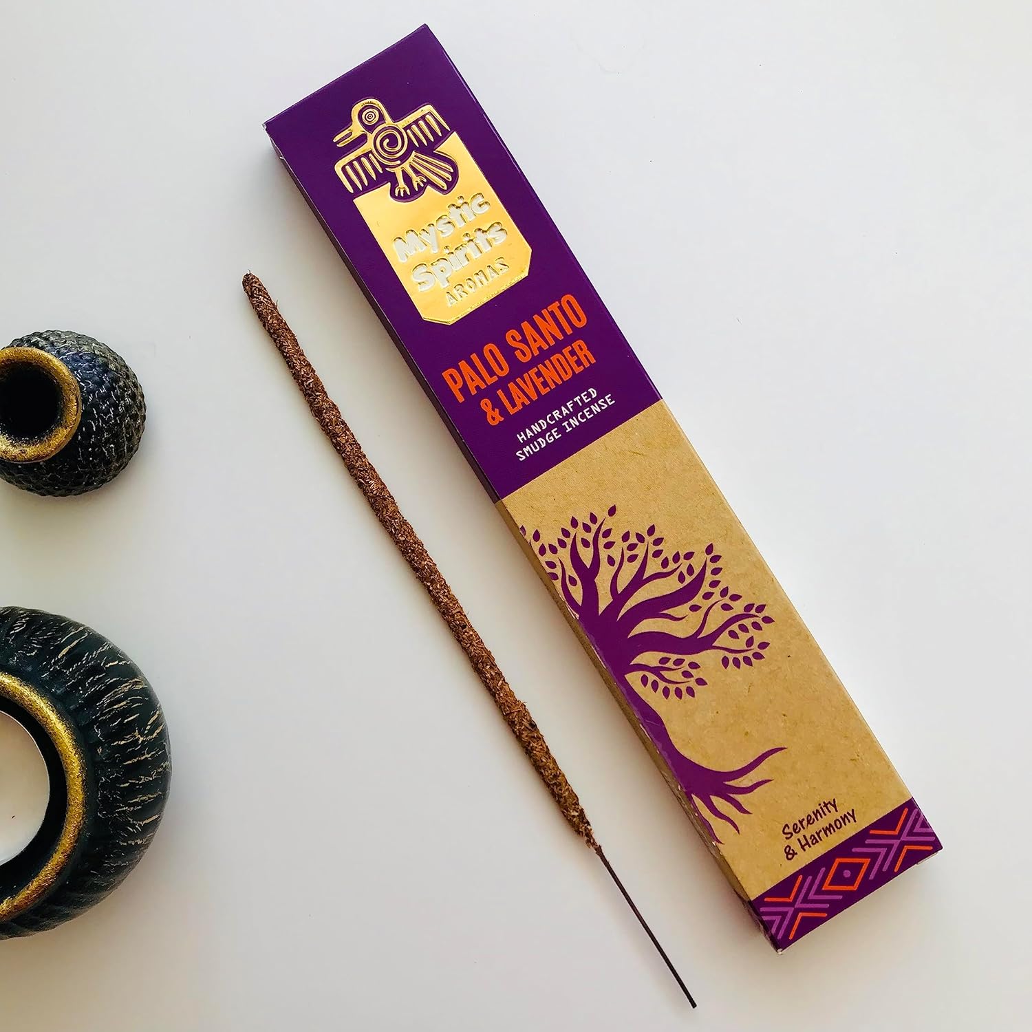Varilla de incienso Palo Santo. 100% vegano. Hecho a mano. Sostenible. Eco. Libre de fragancias artificiales. Hasta 1 hora de duración. 8 unidades