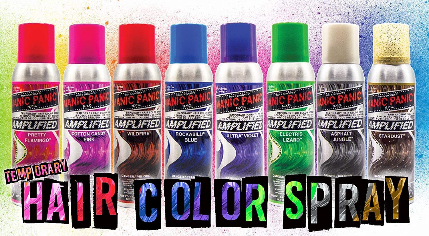 MANIC PANIC Silver Stiletto – Tinte en aerosol para el cabello, tinte instantáneo amplificado temporal, se lava fácilmente, tono plateado helado con