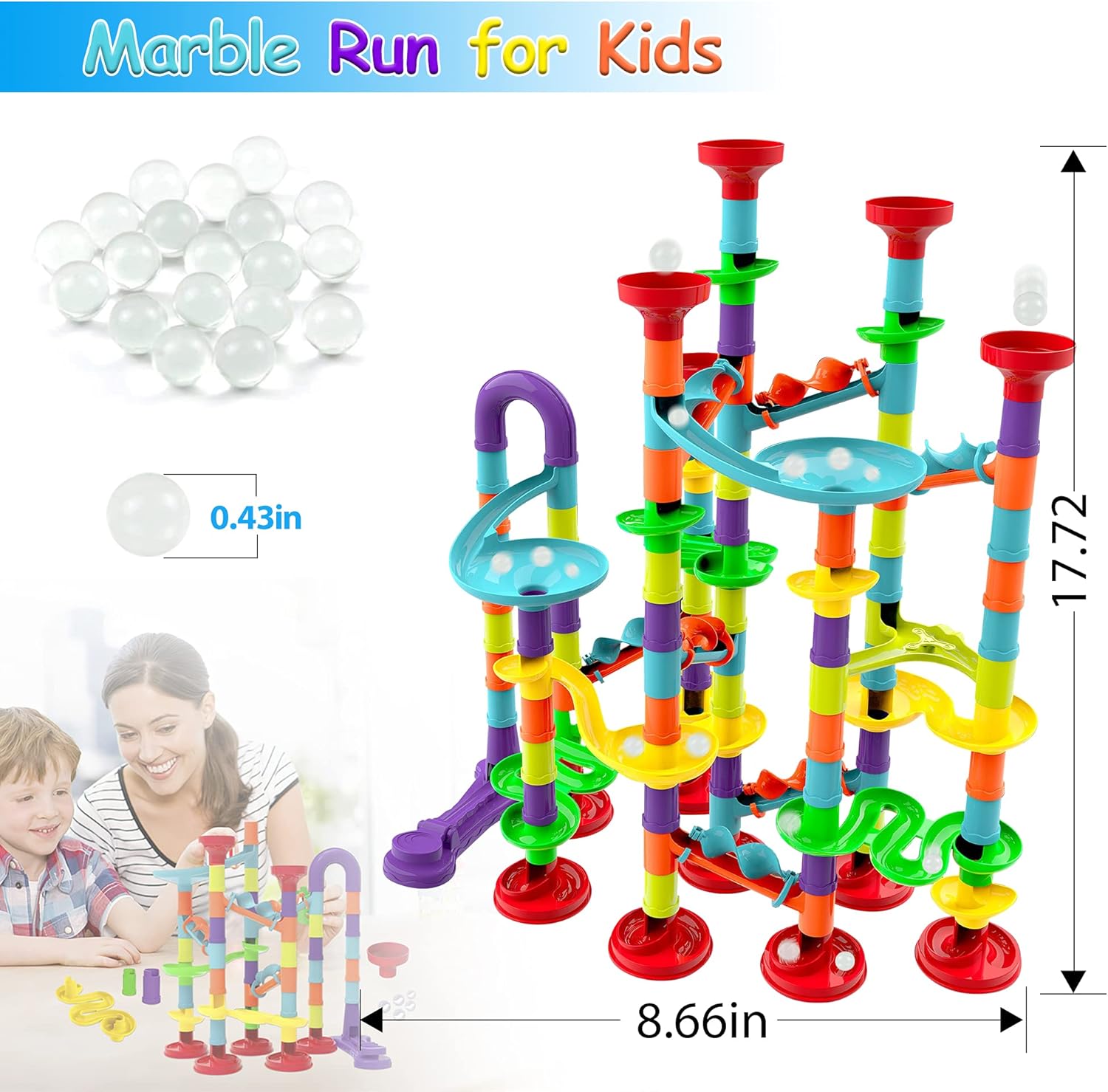 Blacka Juego de carreras de mármol para niños de 4 5 6 7 8 9 10 años en adelante, juguetes educativos STEM regalo de cumpleaños, festival, A880,