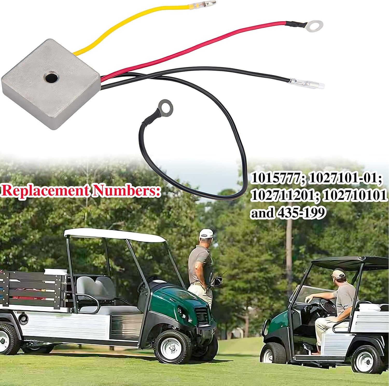 Paquete de 2 rectificadores de regulador de voltaje de coche Club para carrito de golf DS Carryall 1992-2007 a gas 1015777 102710101 1027101-01