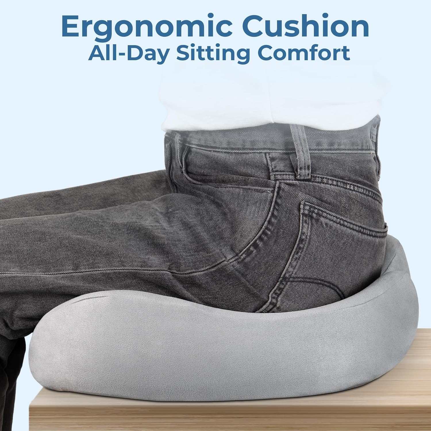 5 STARS UNITED Half Moon Bolster – Almohada semirrollo y almohada de rodilla para personas que duermen de lado y cojín de asiento para silla de
