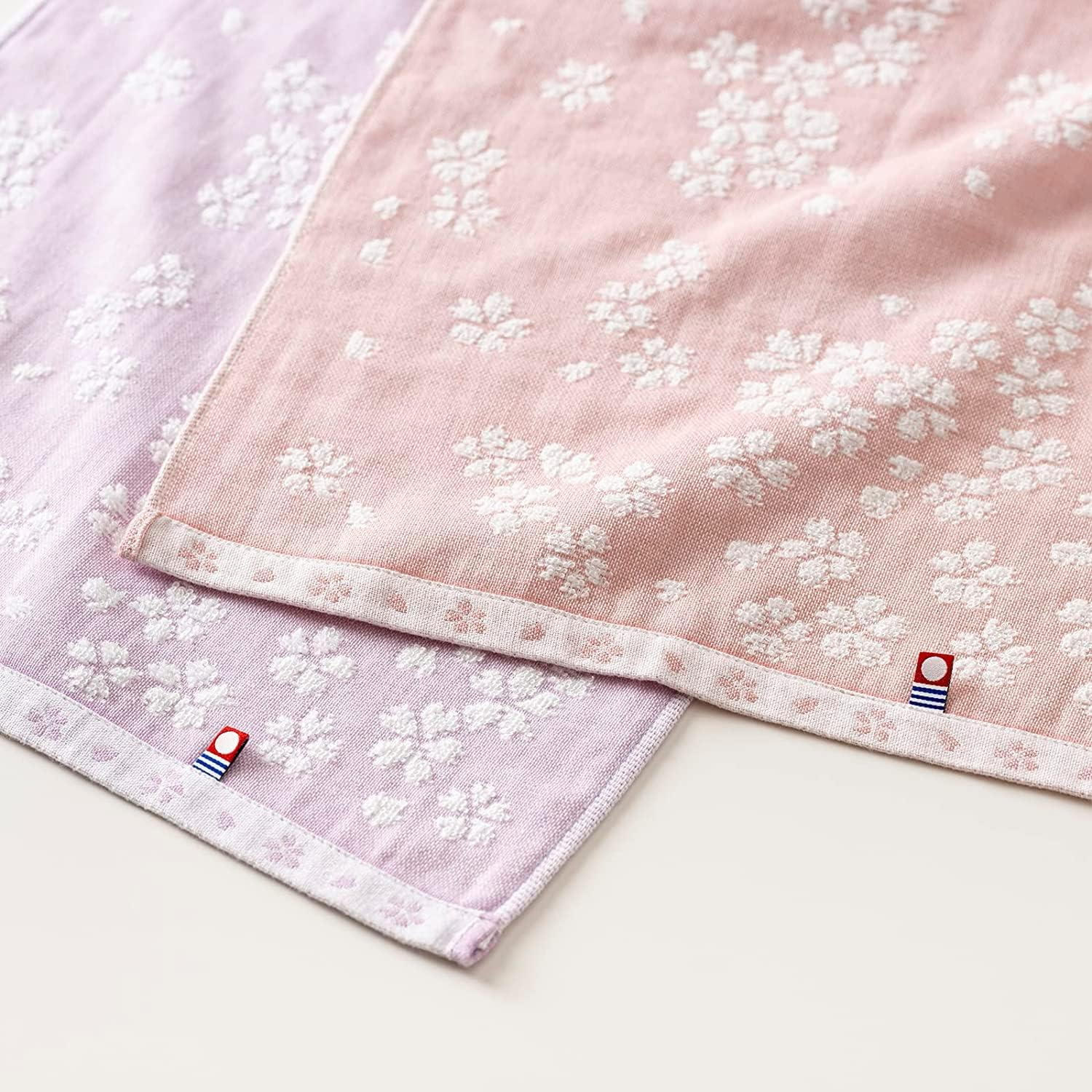 Imabari Towel Toalla de mano rosa de gasa suave con certificado de marca de cerezo y pelo, juego de 2 sábanas que viene con toalla de microfibra