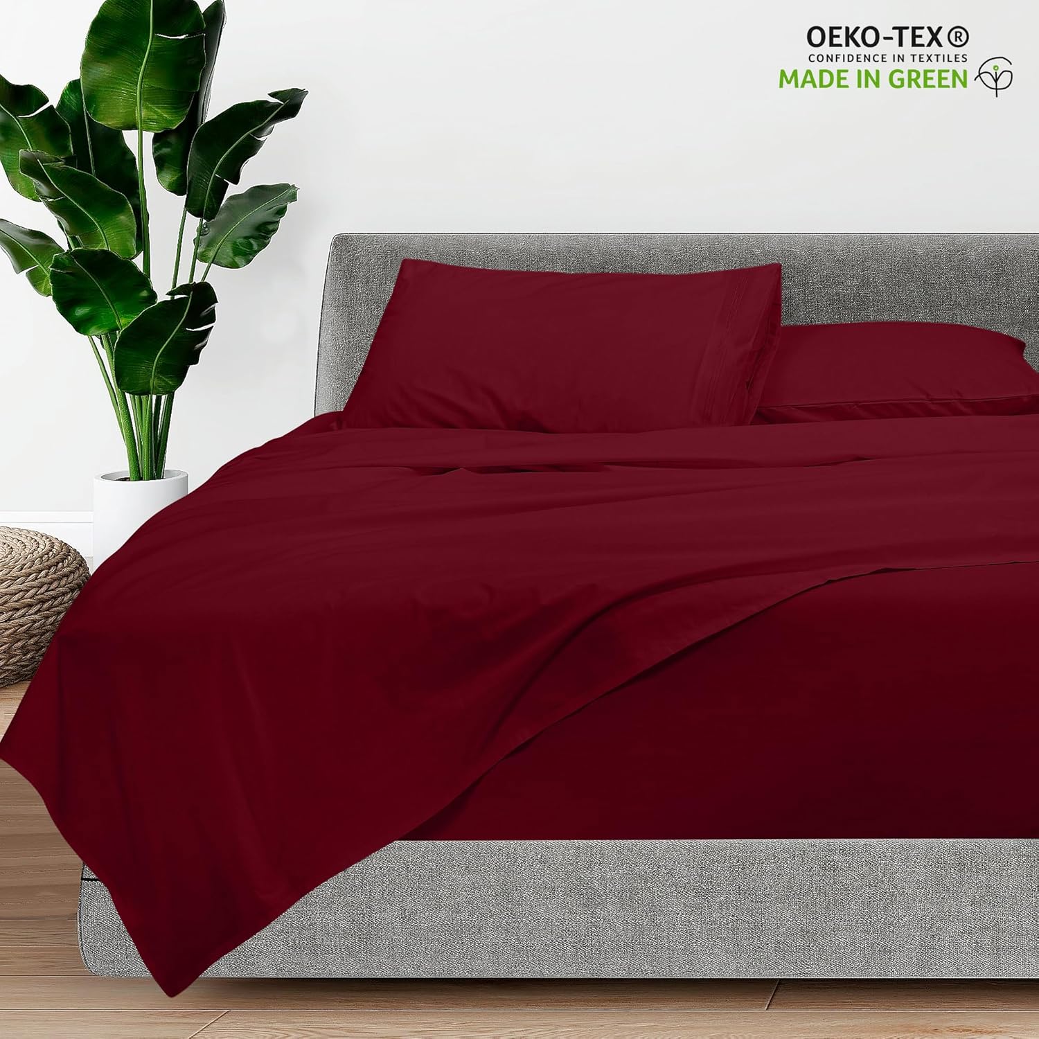 ROYALE LINENS – Sábanas California King de 4 piezas – Ropa de cama de microfibra cepillada 1800 – 1 sábana bajera, 1 sábana encimera, 2 fundas de