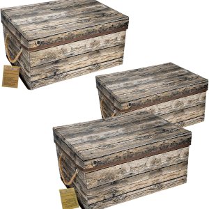 Livememory Contenedores de almacenamiento con tapas, paquete de 3, cajas de almacenamiento decorativas con tapas y asas Livememory Contenedores de almacenamiento con tapas, paquete de 3, cajas de almacenamiento decorativas con tapas y asas