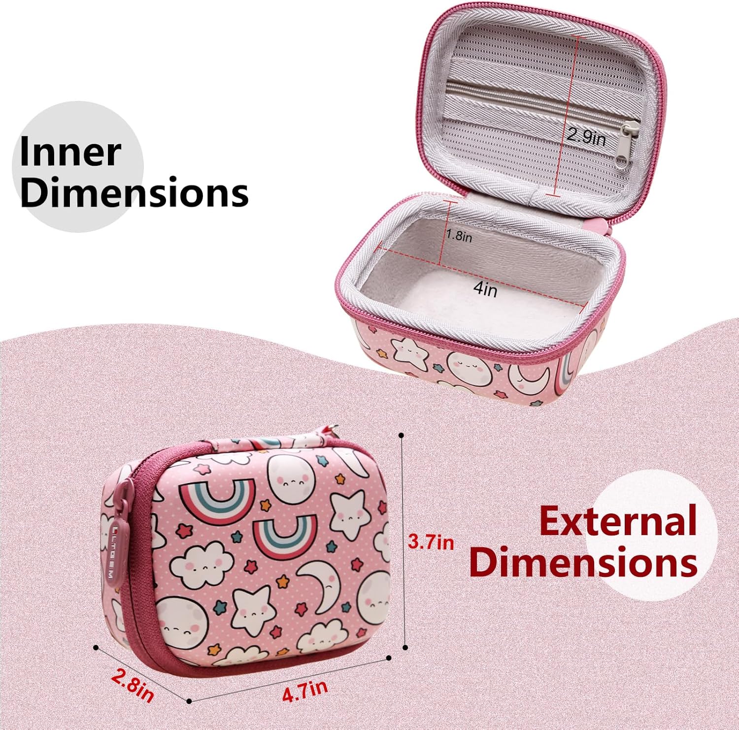 LTGEM – Funda para cámara infantil SecktonDesuccusPROGRACERindolGKTZDylantoOZMININE CUBE para niños, cámara digital para niños, caja de