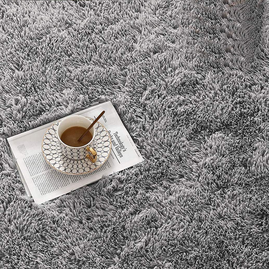 WHOW Alfombra súper suave, moderna para sala de estar, alfombra mullida para dormitorio, habitación de los niños, guardería y decoración del hogar