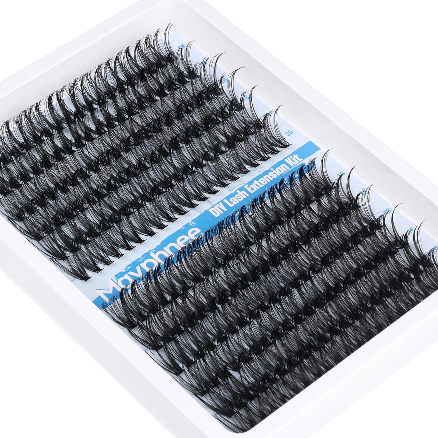 Mavphnee – 240 extensiones de pestañas individuales de 0.63 a 0.78 pulgadas, dramáticas, largas, esponjosas, rizadas en D, paquete de 240