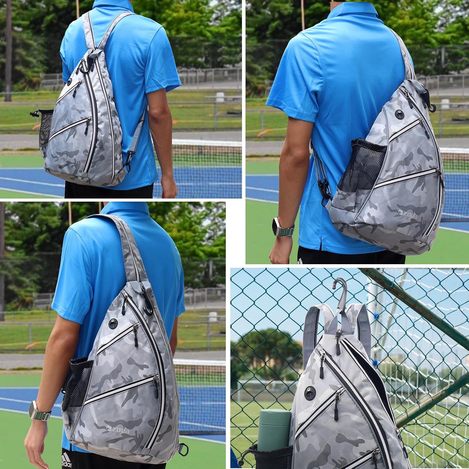 ZOEA Bolsa de pickleball ajustable con soporte para botella de agua, mochila de paleta de pickleball para hombres y mujeres