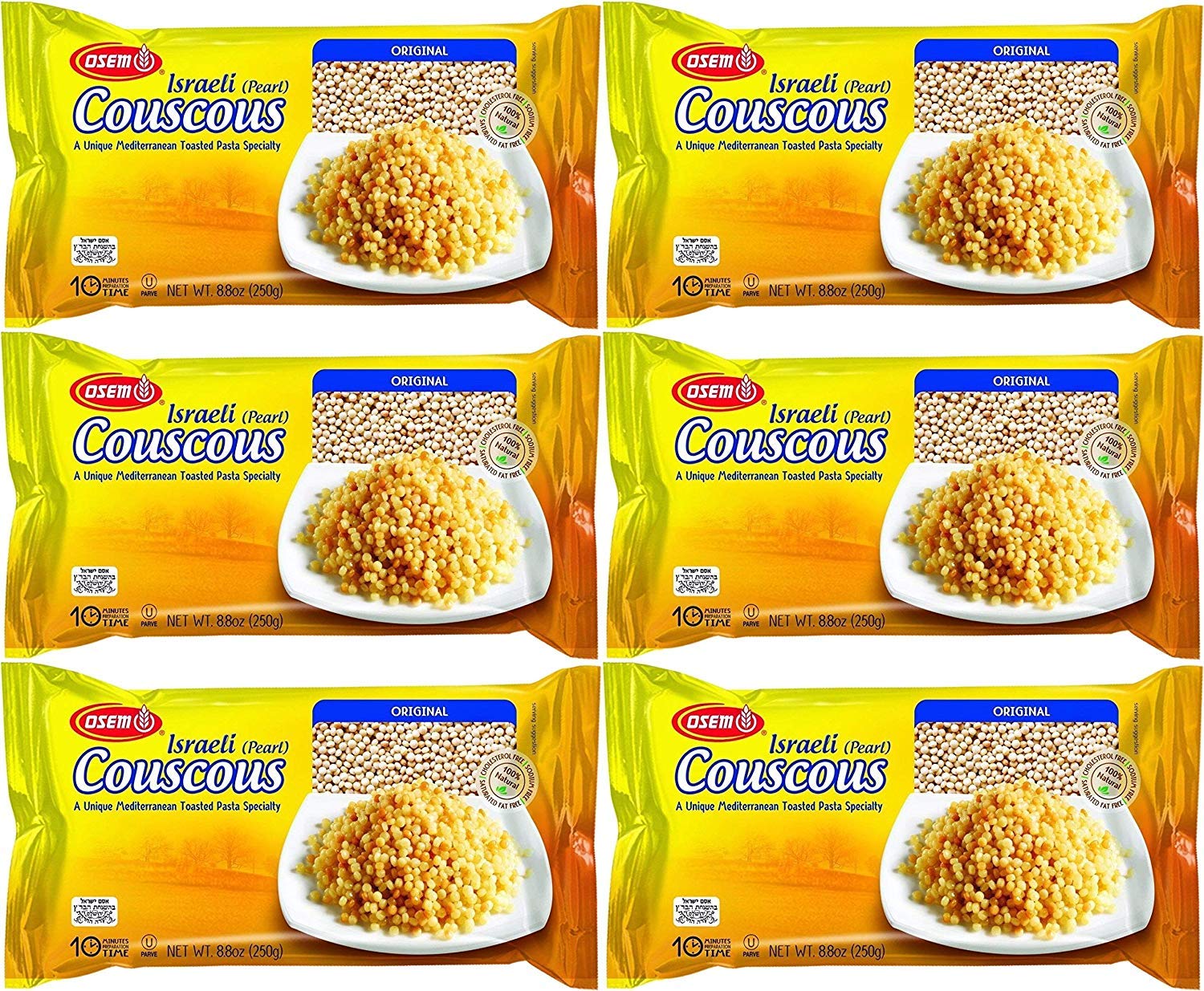 Osem Cuscús perlado israelí, original, caja de 8.8 onzas (paquete de 6, total de 52.8 onzas)