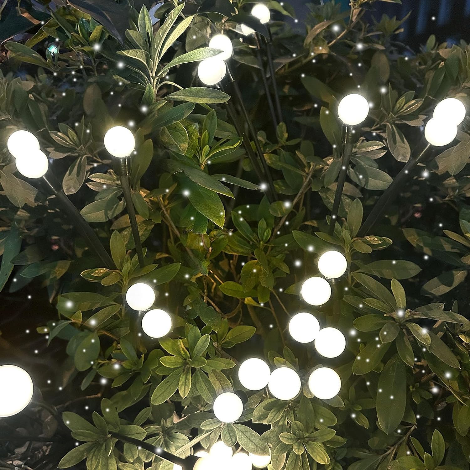 Luces solares de jardín 2024, paquete de 2 luces solares de luciérnaga, luces solares de Navidad impermeables para exteriores, luces solares de