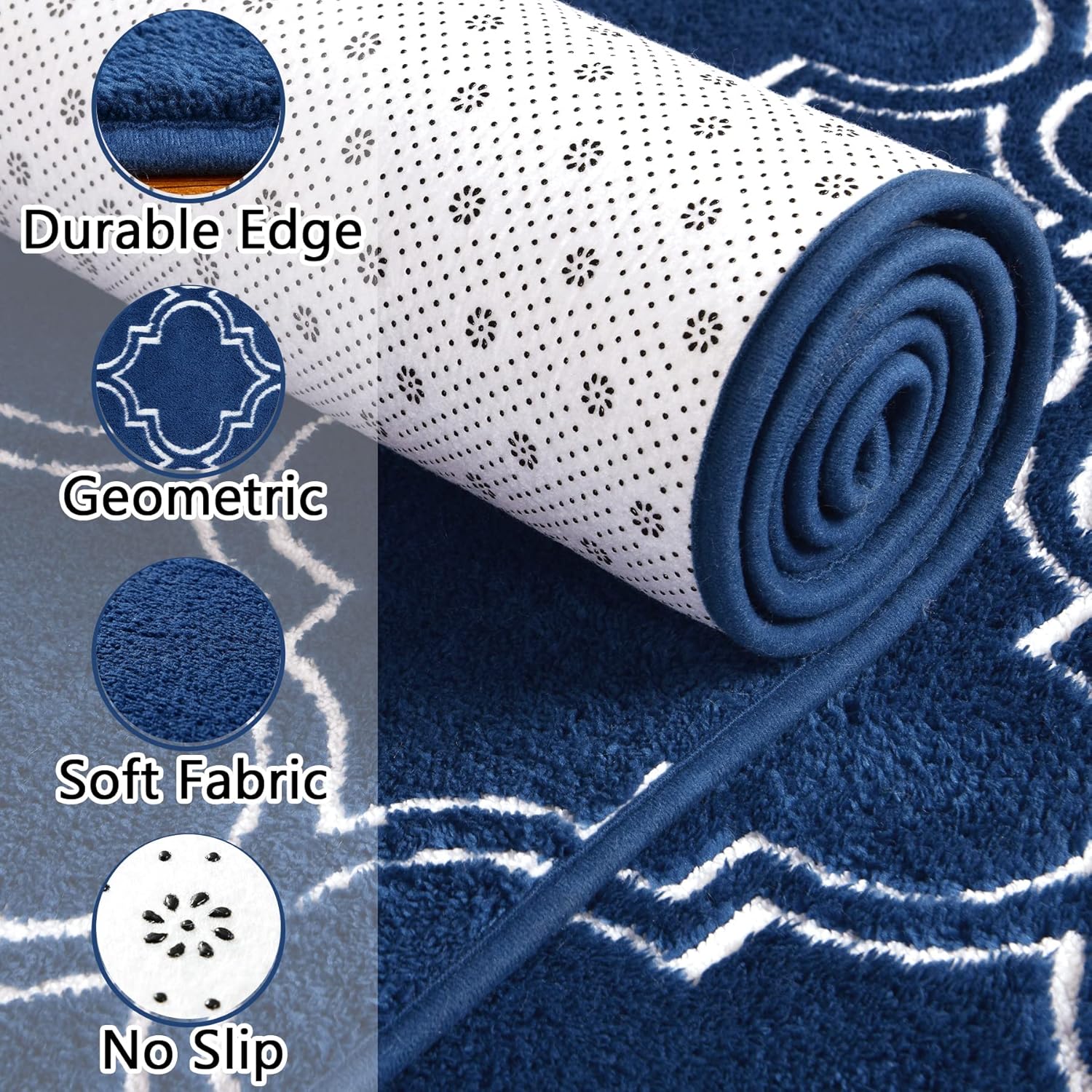 Chicrug Shag – Alfombra geométrica moderna para dormitorio, alfombra de interior de espuma viscoelástica, de 5 x 7 pies, alfombra mullida para sala