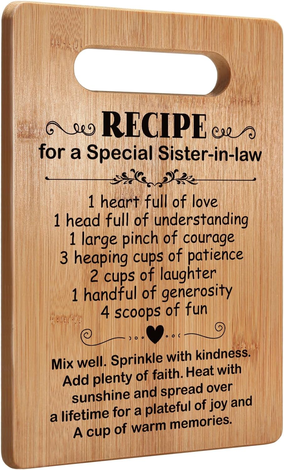 Regalos de cumpleaños para la mejor cuñada, regalos populares para cuñadas de parte de su hermana, regalo de tabla de cortar para cuñada, regalos