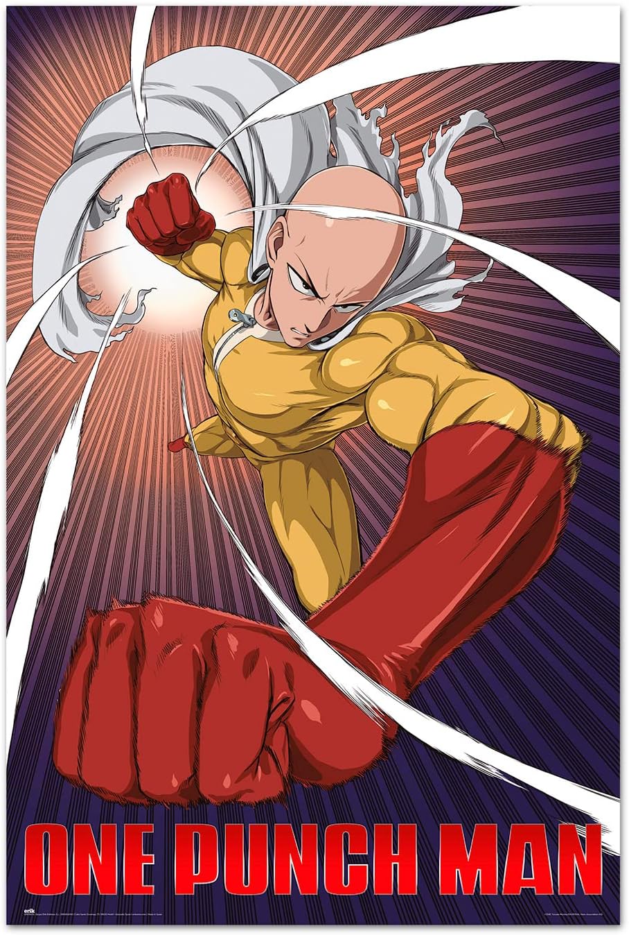 Póster oficial de One Punch Man Saitama  35.8 x 24.2 pulgadas  35.8 x 24.2 in  Enviado enrollado  Pósteres geniales  Póster artístico  Pósters e