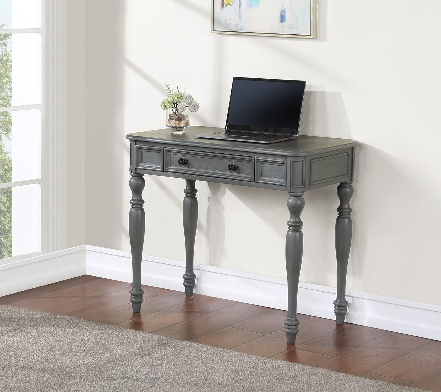 OSP Home Furnishings Country Meadows – Escritorio de 36 pulgadas con cajón, color gris plantación