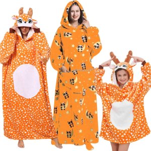 Moinlizy Manta con capucha para mujer, manta larga de gran tamaño, acogedora sudadera para adultos, cálida manta Sherpa con capucha para mujeres y Moinlizy Manta con capucha para mujer, manta larga de gran tamaño, acogedora sudadera para adultos, cálida manta Sherpa con capucha para mujeres y