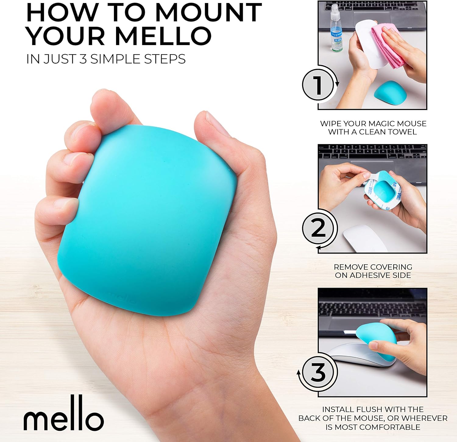 ELEMENTING Mello – Cojín de silicona compatible con Apple Magic Mouse 1 y 2 (rosa ultra caliente)