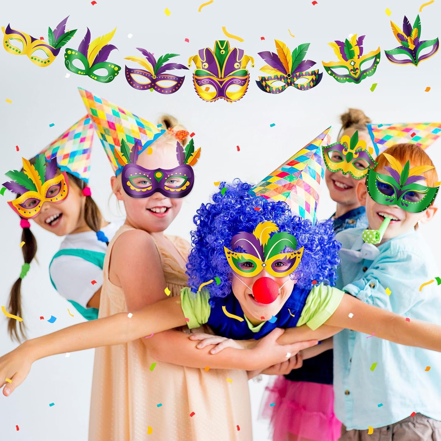 16 máscaras de Mardi Gras DIY Carnaval para colorear, máscara de papel para fiesta de mascarada, máscara de papel con bolígrafos para actividades de