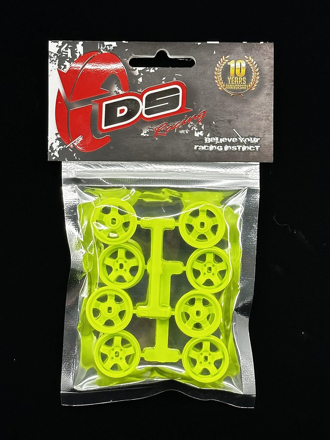 DS Racing – Juego de llantas de 8 piezas FLU Lime para Kyosho Mini-Z AWD MA020 MA030 RC 124 128 Mini-Q DRZ GLD 0.787in de diámetro (todo estrecho)