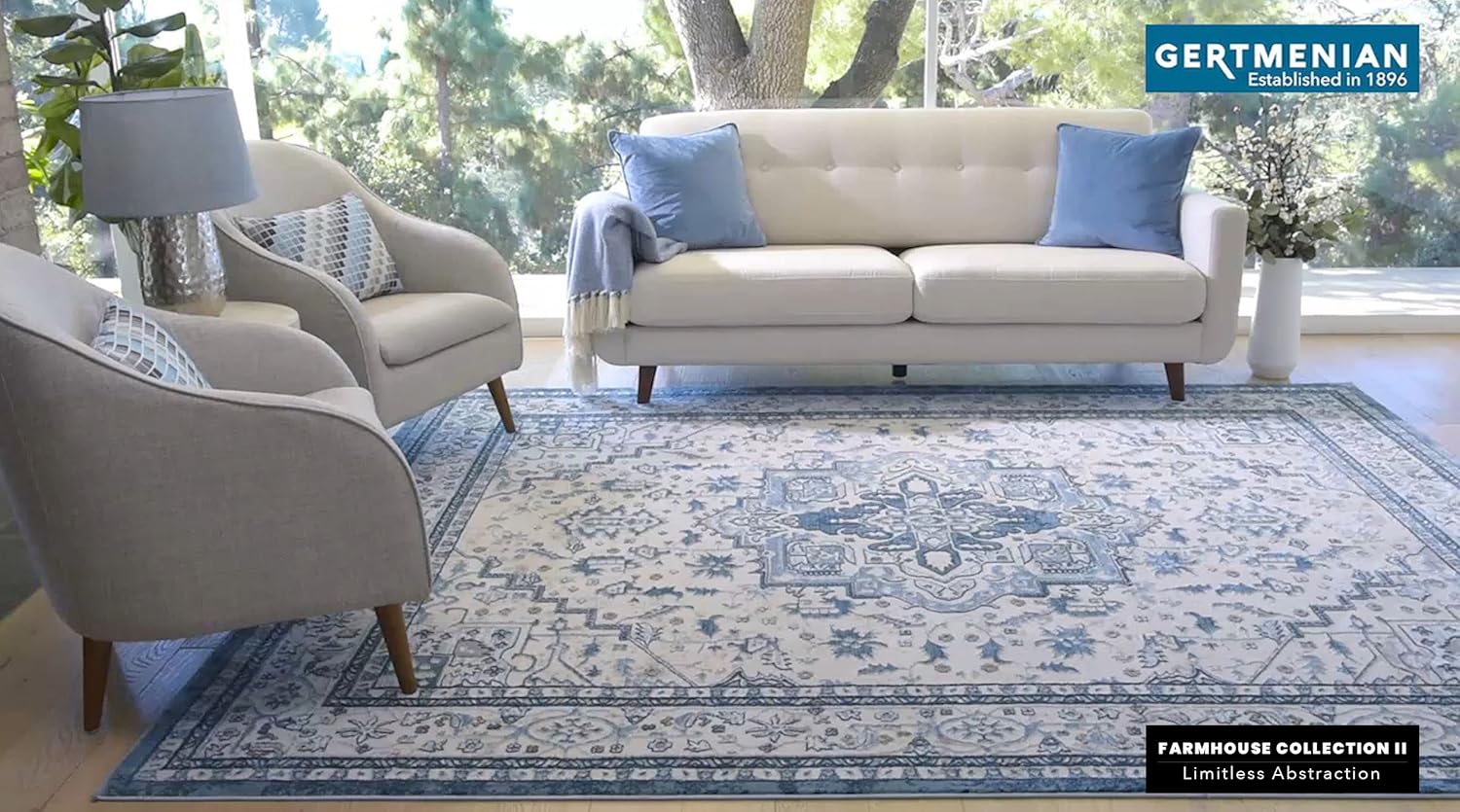Gertmenian Alfombras clásicas de área tejidas para interiores, decoración abstracta bohemia del hogar, alfombra para sala de estar, cocina,