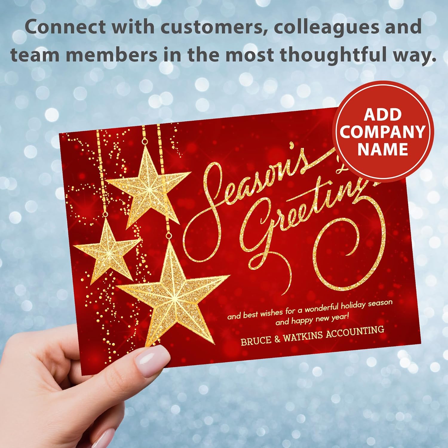 Let’s Make Memories Starlight Starbright – Tarjeta de vacaciones de negocios personalizada de 5 x 7 pulgadas, calidad premium (tarjetas de Navidad