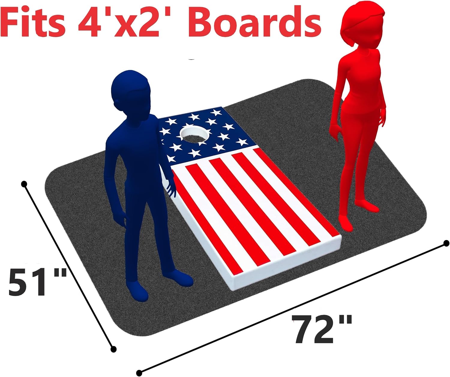 Las alfombrillas de Cornhole evitan que la tabla de Cornhole se resbale, la almohadilla mantiene las bolsas de lanzamiento limpias y seguras, gris,