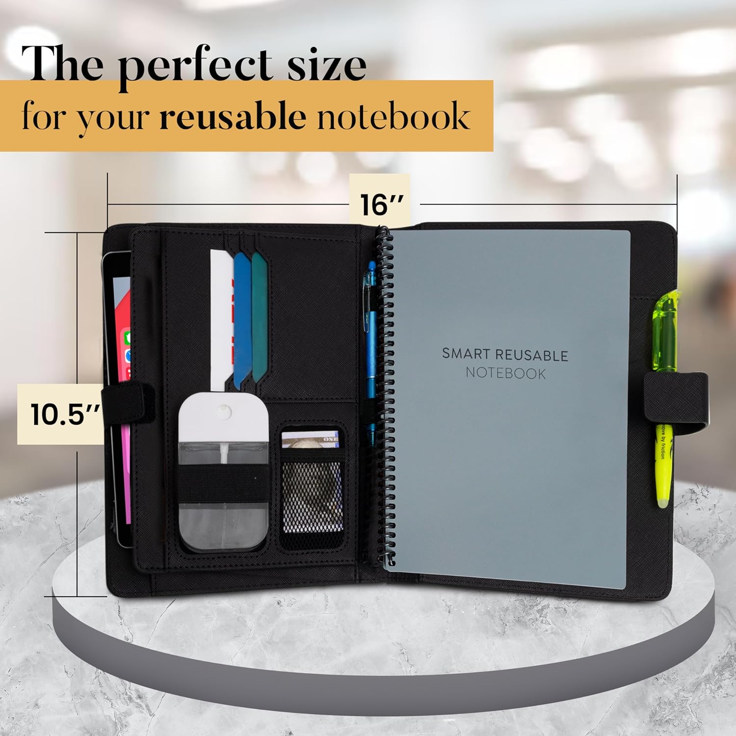 Trailblaze Funda de cuero para cuaderno compatible con Rocketbook  Cuaderno de lujo de cuero para hombres y mujeres  Organizador de cartera con