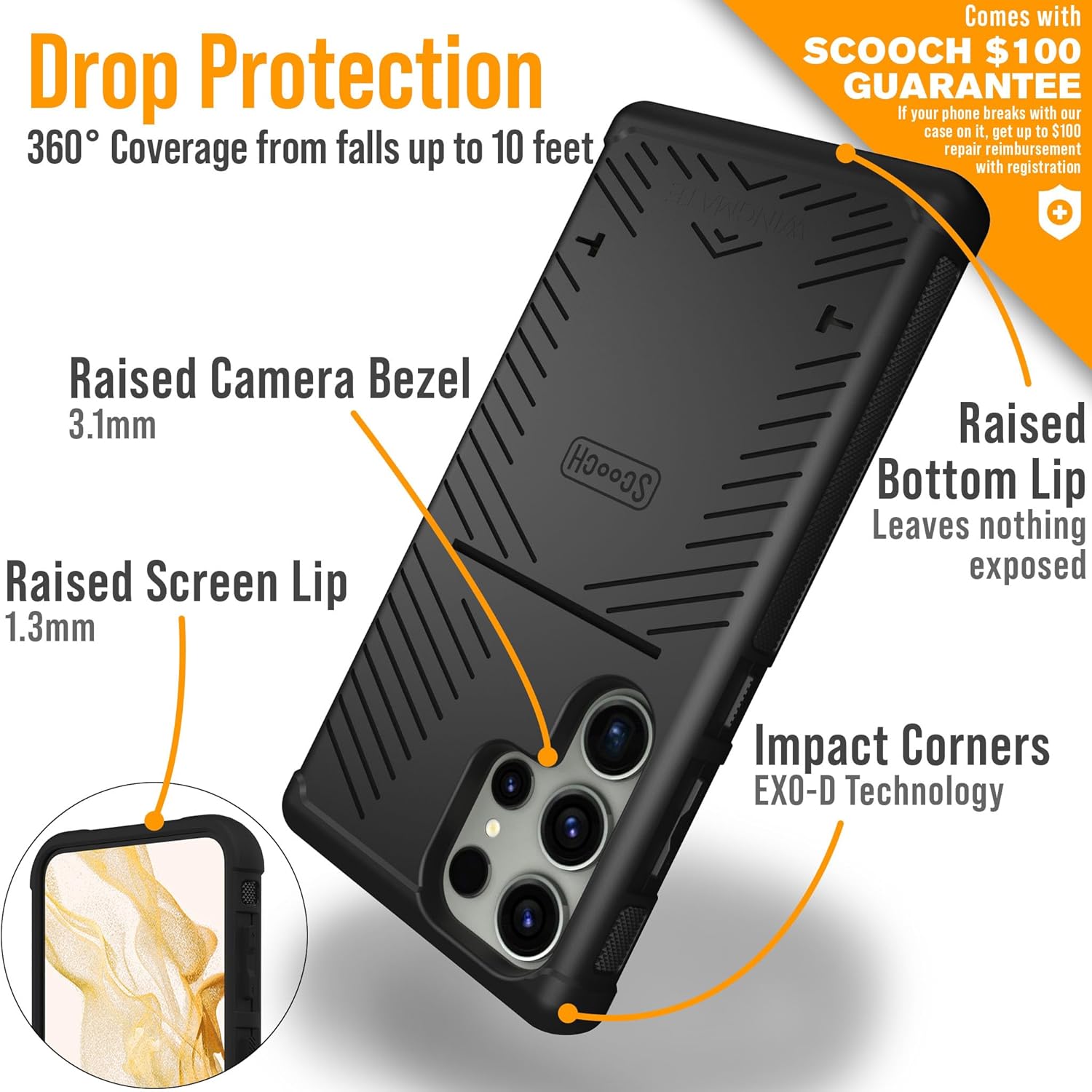 Scooch Funda para Samsung Galaxy S23 Ultra con tarjetero Wingmate Funda tipo cartera para Samsung Galaxy S23 Ultra con ranura oculta para tarjetas y