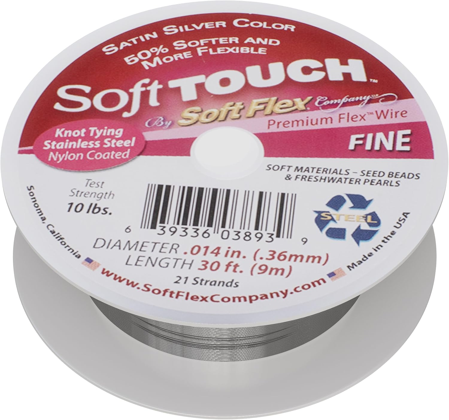 SOFT-FLEX Toys Soft Touch .014″ 30F 21STR SLVR, color plateado