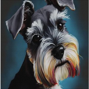 Pintura de diamantes para adultos, pintura de perro Schnauzer, arte de diamantes con accesorios y herramientas, manualidades de decoración de pared, Pintura de diamantes para adultos, pintura de perro Schnauzer, arte de diamantes con accesorios y herramientas, manualidades de decoración de pared,